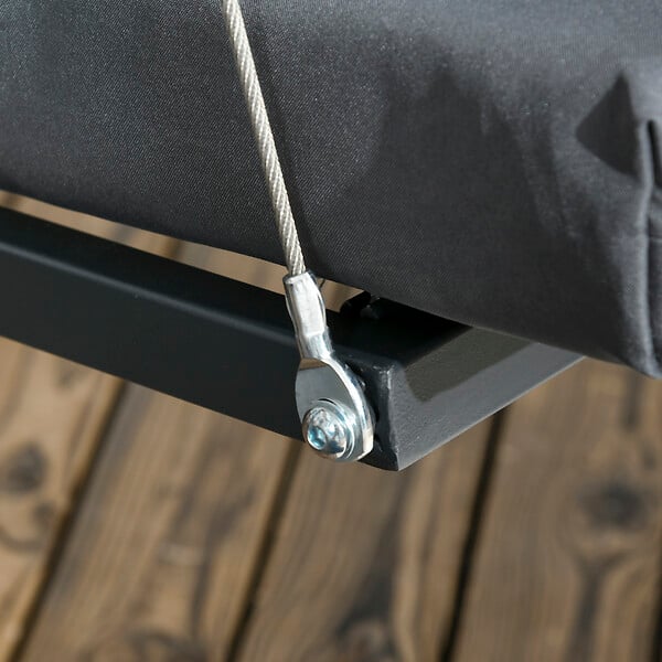 OUTSUNNY - Balancelle de jardin 3 places grand confort toit inclinaison réglable épais coussins polyester acier époxy gris - large
