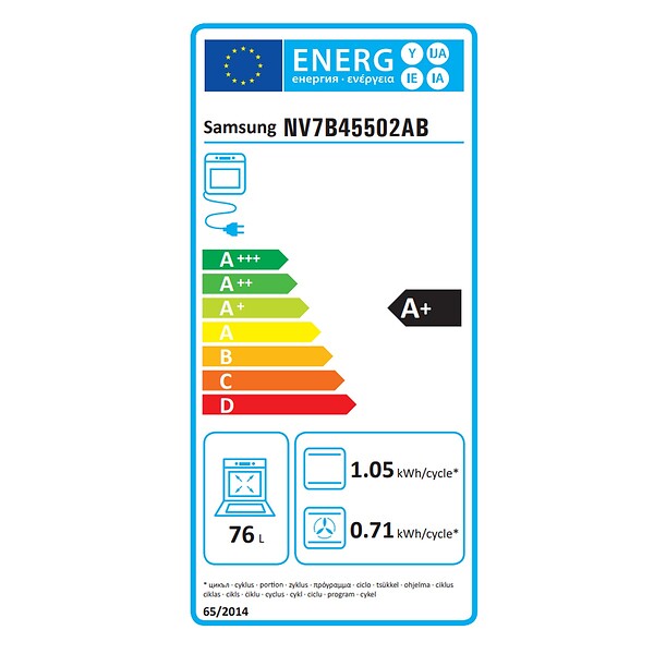 SAMSUNG - Four Encastrable 76l 60cm Pyrolyse Carbone - NV7B45502AB - large