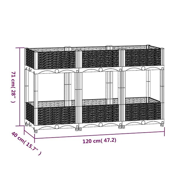 VIDAXL - vidaXL Lit surélevé 120x40x71 cm Polypropylène - large
