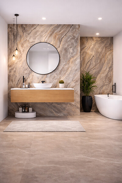 PROTOCOLE HOME - Panneau mural effet marbre ORABICA 122x260 cm 3 mm - large