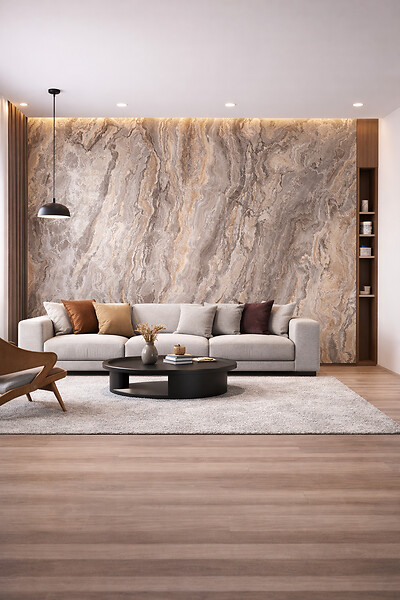 PROTOCOLE HOME - Panneau mural effet marbre ORABICA 122x260 cm 3 mm - large