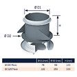 ANJOS - Bouche VMC plastique blanc extraction à cône fixe BS/BC avec manchette placo - Diamètre (mm): 125 - vignette