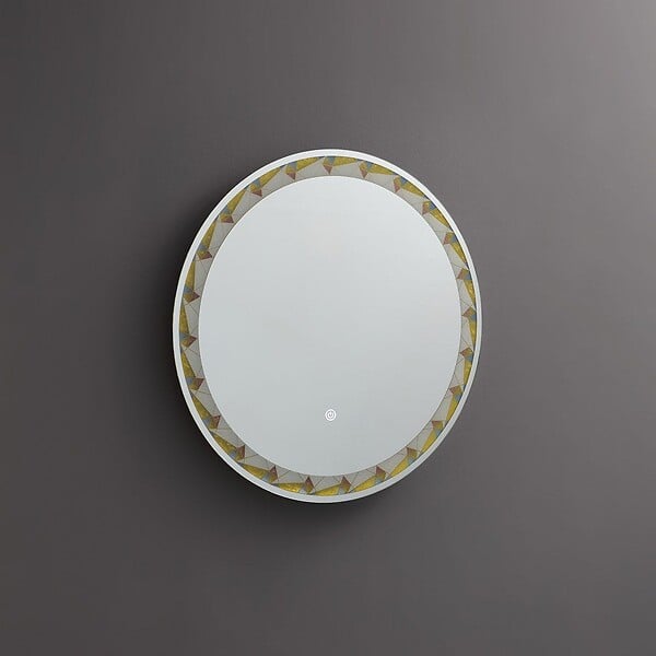 KIAMAMI VALENTINA - Miroir Rond Rétro-Éclairé De 60 Cm Avec Inserts Colorés - large