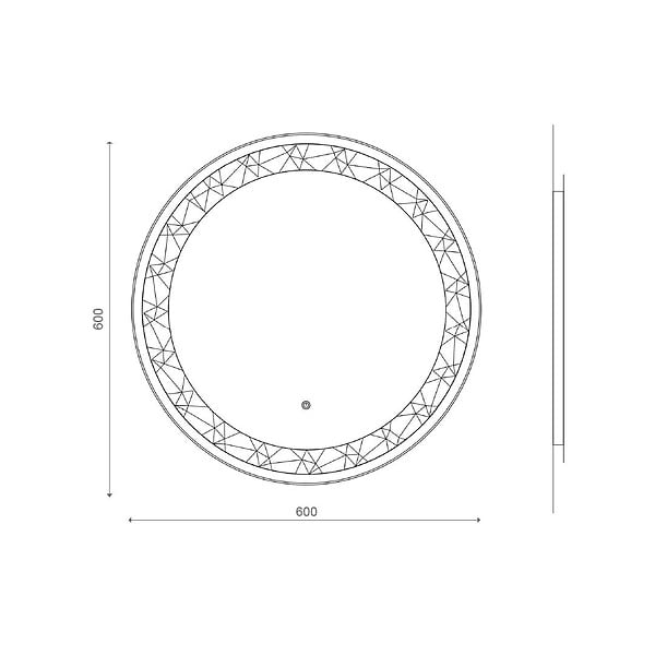 KIAMAMI VALENTINA - Miroir Rond Rétro-Éclairé De 60 Cm Avec Inserts Colorés - large