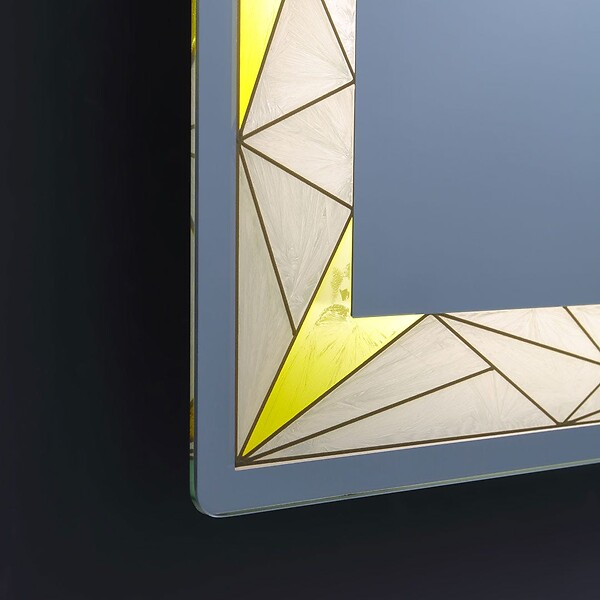 KIAMAMI VALENTINA - Miroir 90X70 Avec Finition Satinée Colorée Et Inserts Lumineux À Leds - large