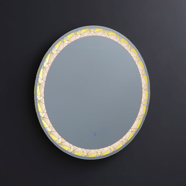 KIAMAMI VALENTINA - Miroir Rond Led 80Cm Bouton Tactile Coloré - large