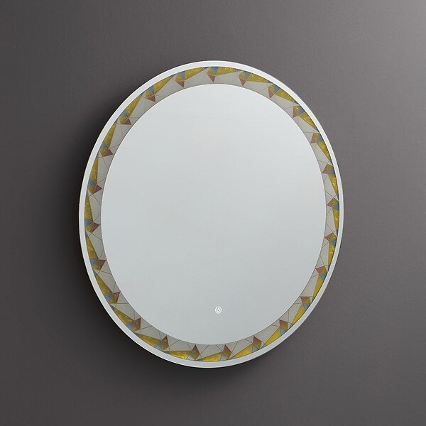 KIAMAMI VALENTINA - Miroir Rond Led 80Cm Bouton Tactile Coloré - large