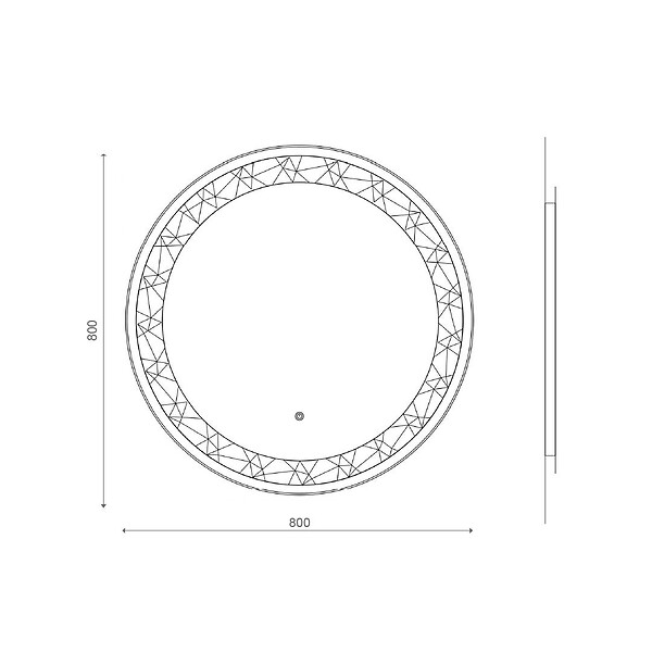 KIAMAMI VALENTINA - Miroir Rond Led 80Cm Bouton Tactile Coloré - large