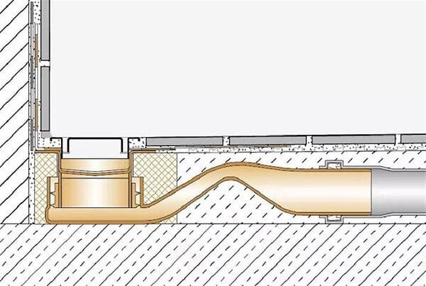 SCHLUTER - Caniveau à sortie horizontale pour douche à l'italienne KERDI LINE F 40 - Longueur: 700 mm - large