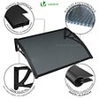 VOUNOT - Auvent de porte marquise 100x80 cm en Polycarbonate anti UV Anthracite - vignette