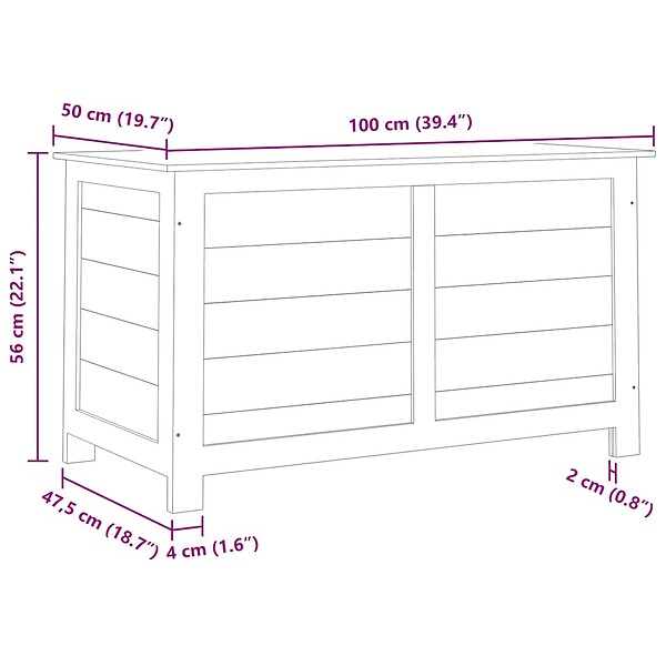 VIDAXL - vidaXL Boîte à coussins d'extérieur 100x50x56 cm Bois de sapin massif - large