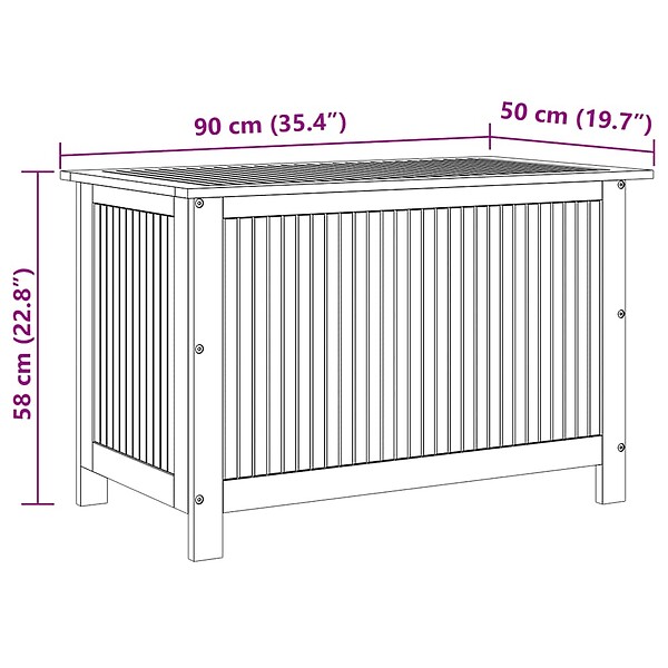 VIDAXL - vidaXL Boîte de rangement de jardin 90x50x58 cm bois d'acacia massif - large