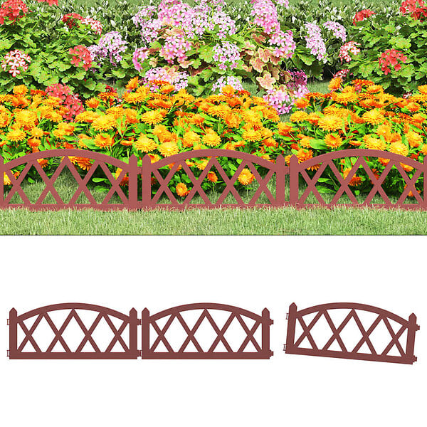 VIDAXL - vidaXL Bordures de pelouse 17 pcs Rouge 10 m PP - large