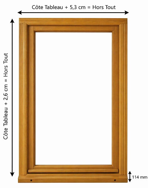 GD MENUISERIES - Fenetre Bois 1 Vantail H75 x L80 cm Côte Tableau Tirant Droite - large