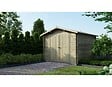 ALTANKA - Abri de jardin en bois - 9m2 - 3x3m - Traité - Ep. 28mm - Couleur: vert - DOM458 - vignette