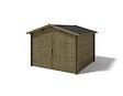 ALTANKA - Abri de jardin en bois - 9m2 - 3x3m - Traité - Ep. 28mm - Couleur: vert - DOM458 - vignette