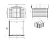 ALTANKA - Abri de jardin en bois - 9m2 - 3x3m - Traité - Ep. 28mm - Couleur: vert - DOM458 - vignette