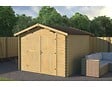 ALTANKA - Abri de jardin en bois - 9m2 - 3x3m - Traité - Ep. 28mm - Couleur: vert - DOM458 - vignette