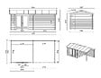 ALTANKA - Abri de jardin en bois - 17.4m2 - 5.79x3m - Ep. 28mm - Couleur: naturel - DOM640 - vignette