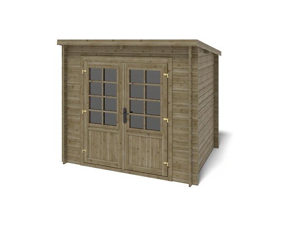 ALTANKA - Abri de jardin en bois - 5m2 - 2.5x2m - Traité - Ep. 28mm - Couleur: vert - DOM725 - large
