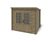 ALTANKA - Abri de jardin en bois - 5m2 - 2.5x2m - Traité - Ep. 28mm - Couleur: vert - DOM725 - vignette