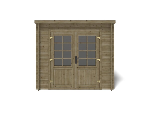 ALTANKA - Abri de jardin en bois - 5m2 - 2.5x2m - Traité - Ep. 28mm - Couleur: vert - DOM725 - large