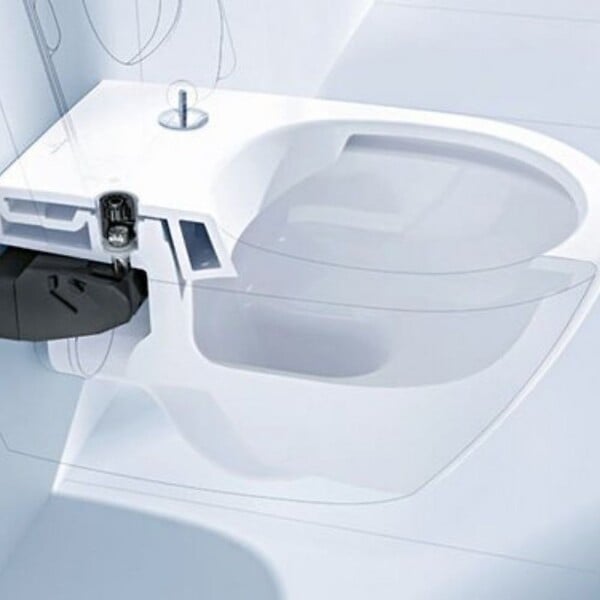 VILLEROY ET BOCH - Cuvette WC suspendu sans bride Venticello avec abattant frein de chute déclipable - large