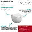 VITRA - Cuvette WC suspendu sans bride VitrA Sento blanc mat + abattant frein de chute - vignette