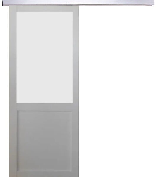 GD MENUISERIES - Porte Coulissante Athena Blanc H204 x L73 cm, Rail Alu - large