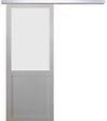 GD MENUISERIES - Porte Coulissante Athena Blanc H204 x L73 cm, Rail Alu - vignette