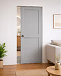 GD MENUISERIES - Porte Coulissante Athena Gris Clair 2 Panneaux H204 x L73 cm, Galandage - vignette
