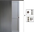 GD MENUISERIES - Porte Coulissante Athena Gris Clair 2 Panneaux H204 x L73 cm, Galandage - vignette