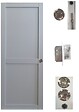 GD MENUISERIES - Porte Coulissante Athena 2 Panneaux Gris Clair H204 x L83 cm, serrure condamnation - vignette