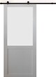 GD MENUISERIES - Porte Coulissante Athena blanc H204 x L83 cm, Rail roulettes - vignette