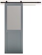GD MENUISERIES - Porte Coulissante Athena RAL7035 h204xl83 + Rail a roulettes Noir - vignette