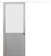 GD MENUISERIES - Porte Coulissante Athena Blanc H204 x L83 cm, Rail alu Bandeau Blanc, Coquilles - vignette