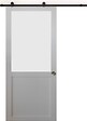 GD MENUISERIES - Porte Coulissante Athena blanc H204 x L83 cm, Rail Roulettes, Coquilles - vignette