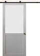 GD MENUISERIES - Porte Coulissante Athena blanc H204 x L73 cm, Rail Roulettes, Coquilles - vignette