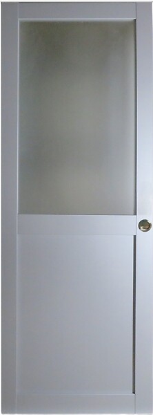 GD MENUISERIES - Porte Coulissante Athena Gris Clair Vitrée H204 x L83 cm, Coquilles - large