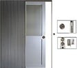 GD MENUISERIES - Porte Coulissante Athena Gris Clair Vitrée H204 x L83 cm, Galandage - vignette