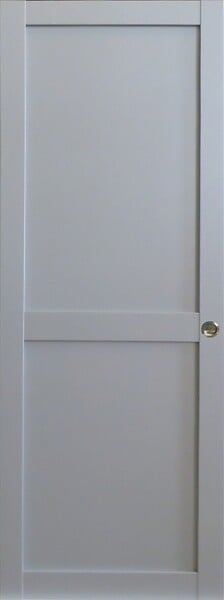 GD MENUISERIES - Porte Coulissante Athena Gris Clair 2 panneaux H204 x L83 cm, Coquilles - large