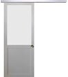 GD MENUISERIES - Porte Coulissante Athena Blanc H204 x L73 cm, Rail Alu, Coquilles - vignette