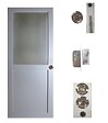 GD MENUISERIES - Porte Coulissante Athena Gris Clair Vitrée H204 x L73 cm, serrure condamnation - vignette