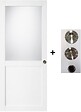 GD MENUISERIES - Porte Coulissante Athena Blanc H204 x L73 cm, coquilles, tire doigt - vignette