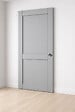 GD MENUISERIES - Porte Coulissante Athena Gris Clair 2 panneaux H204 x L83 cm, coquilles, tire doigt - vignette