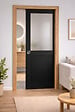 GD MENUISERIES - Porte Coulissante Athena Noir H204 x L83 cm, Galandage, kit finition (coquille et tire doigt) - vignette