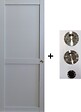 GD MENUISERIES - Porte Coulissante Athena Gris Clair 2 panneaux H204 x L73 cm, coquilles, tire doigt - vignette