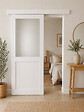 GD MENUISERIES - Porte Coulissante Athena Blanc H204 x L93 cm, Rail alu Bandeau Blanc - vignette