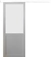 GD MENUISERIES - Porte Coulissante Athena Blanc H204 x L93 cm, Rail alu Bandeau Blanc - vignette