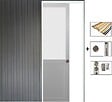 GD MENUISERIES - Porte Coulissante Athena blanc H204 x L93 cm, Galandage, kit de finition - vignette